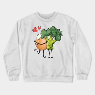 broccoli egg lover couple Crewneck Sweatshirt